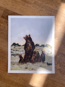 "Grizzly 399 & Her Cubs" vertical print