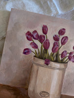 Load image into Gallery viewer, &quot;Purple Tulips&quot; 8x8 original painting
